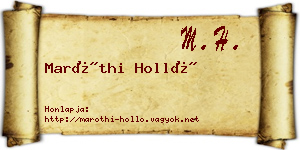 Maróthi Holló névjegykártya